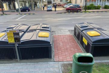 Noul punct de colectare a deșeurilor de pe laterala bulevardului George Enescu