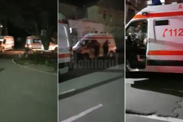 Ambulanțe adunate luni noapte la Spitalul Rădăuți