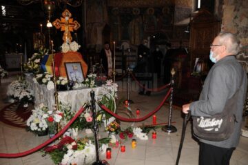 Moment de reculegere în fața sicriului Părintelui Pimen