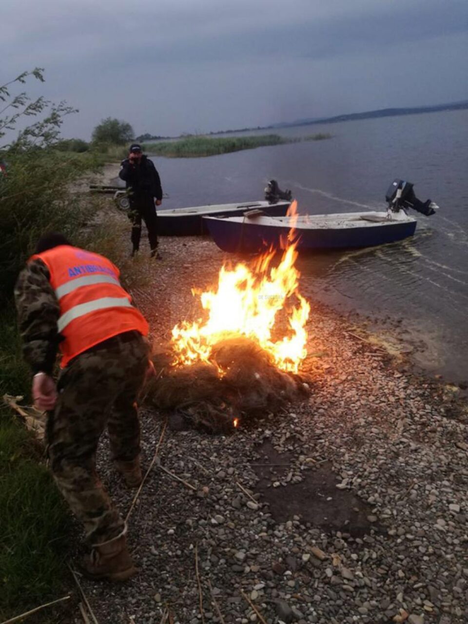 Lemn fără acte confiscat și plase de pescuit distruse, în urma acțiunii jandarmilor