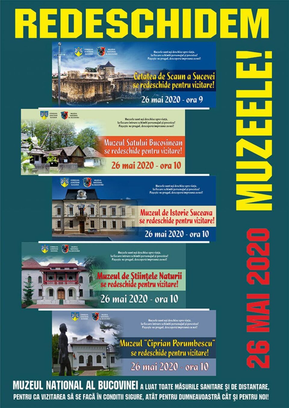 Cinci dintre obiectivele Muzeului Național al Bucovinei se redeschid începând de marți