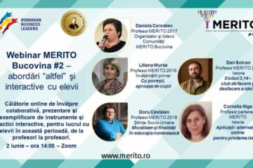 Al doilea atelier online de învățare colaborativă, de la profesori la profesori, organizat de Comunitatea Merito Bucovina