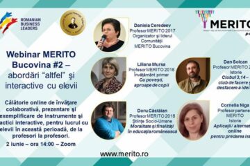 Al doilea atelier online de învățare colaborativă, de la profesori la profesori, organizat de Comunitatea Merito Bucovina