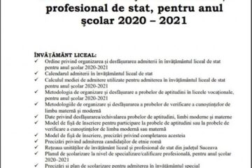 Broșura de admitere la liceu a fost publicată pe site-ul Inspectoratului Școlar Suceava