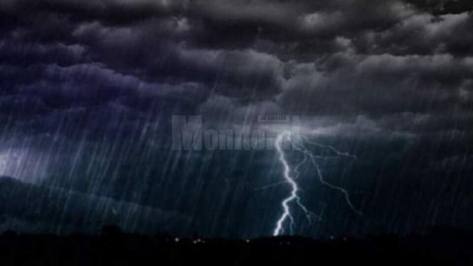 Se vor semnala averse torențiale ce vor cumula 35...45 l/mp, grindină de dimensiuni medii, frecvente descărcări electrice, vijelie Se vor semnala averse torențiale ce vor cumula 35...45 l/mp, grindină de dimensiuni medii, frecvente descărcări electrice, vijelie