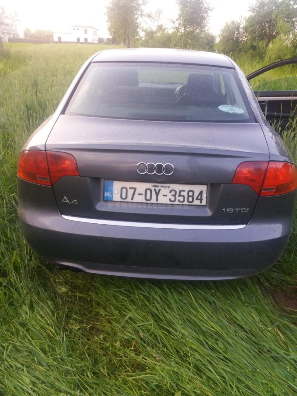 Mașina fugarului s-a împotmolit în lanul de grâu
