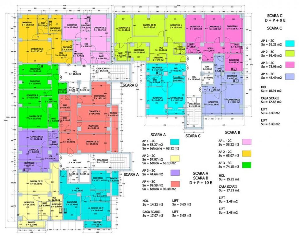 Schița blocului și amplasarea apartamentelor
