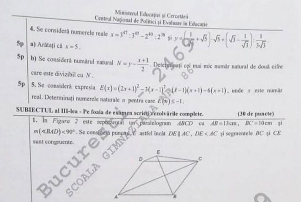 Subiecte matematică Sursa: edupedu