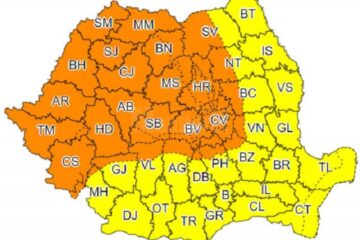 Județul Suceava, jumătate sub cod galben, iar jumătate portocaliu