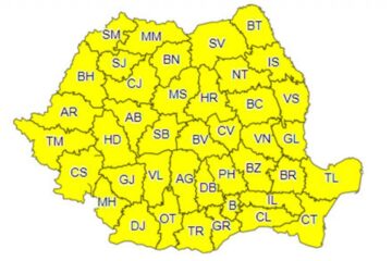 Cod galben în întreaga țară, până marți