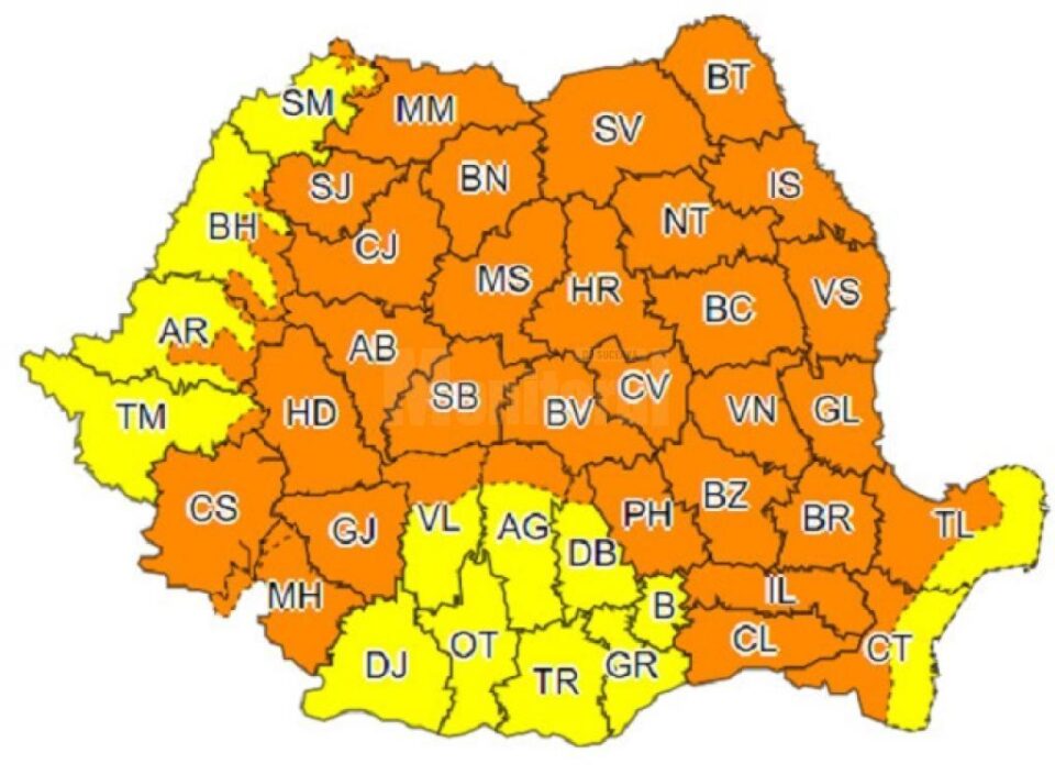 Codul portocaliu de ploi puternice și furtuni a fost prelungit din nou Codul portocaliu de ploi puternice și furtuni a fost prelungit din nou