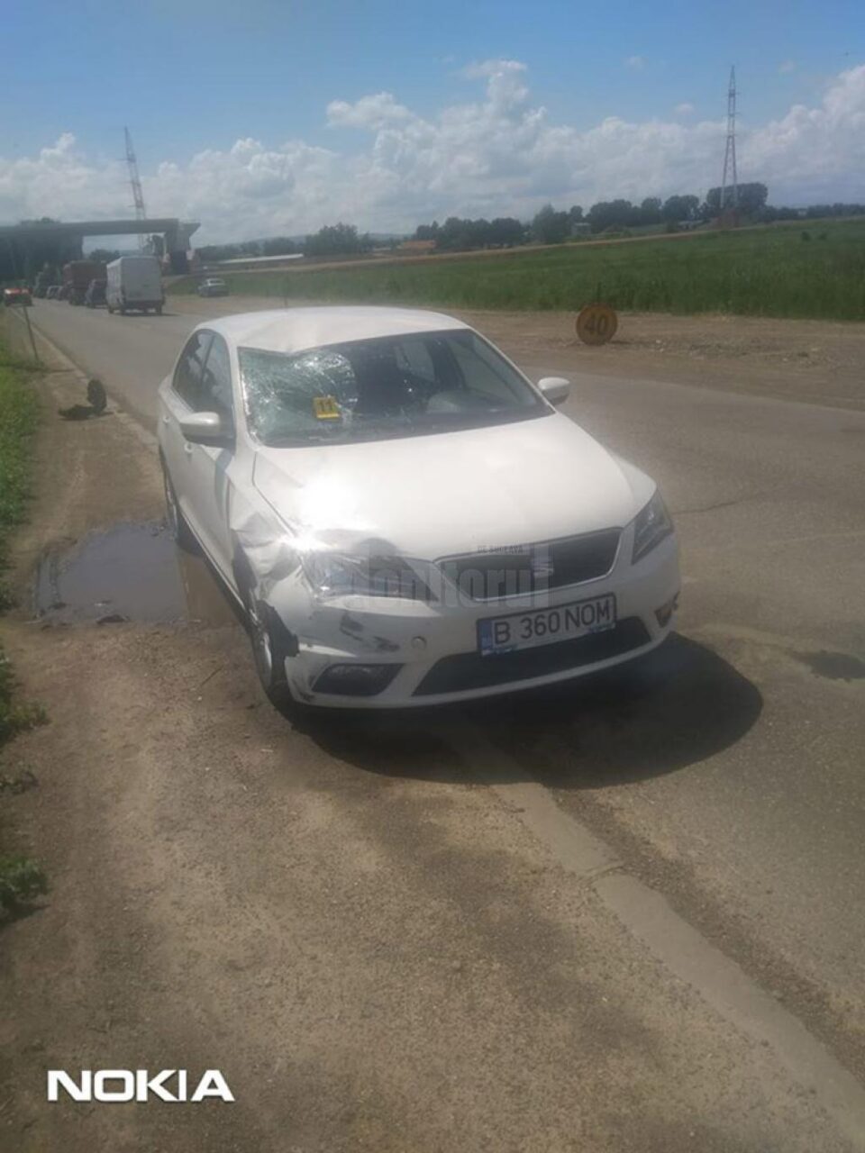 Autoturismul care a lovit violent biciclista