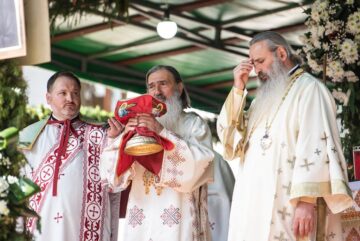 Înalții Ierarhi Teofan și Teodosie la Sfânta Liturghie