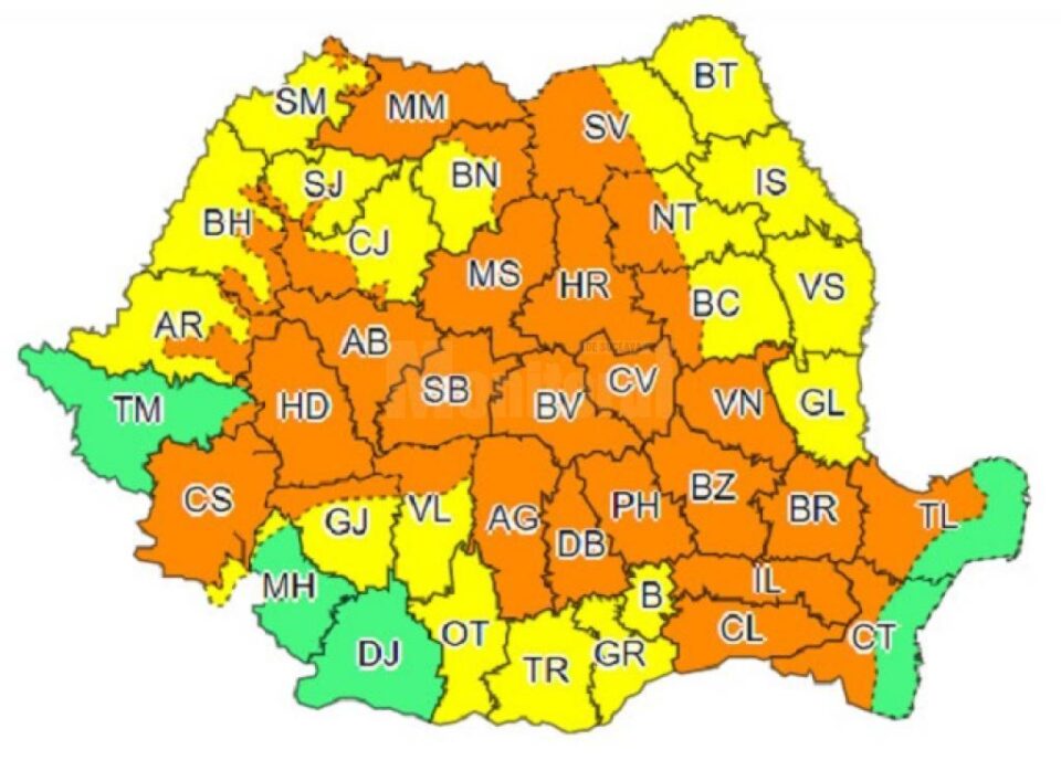 Cod portocaliu, dar și cod galben de ploi și alte fenomene meteo, pentru județul Suceava Cod portocaliu, dar și cod galben de ploi și alte fenomene meteo, pentru județul Suceava