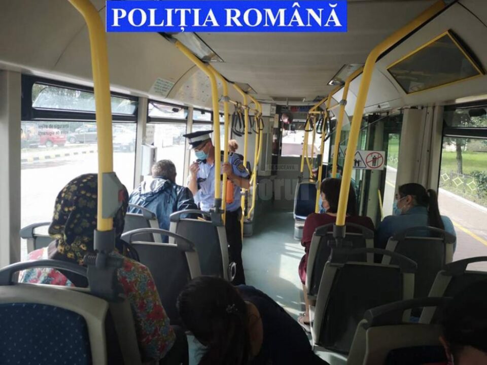 Control în autobuze privind portul măștii de protecție