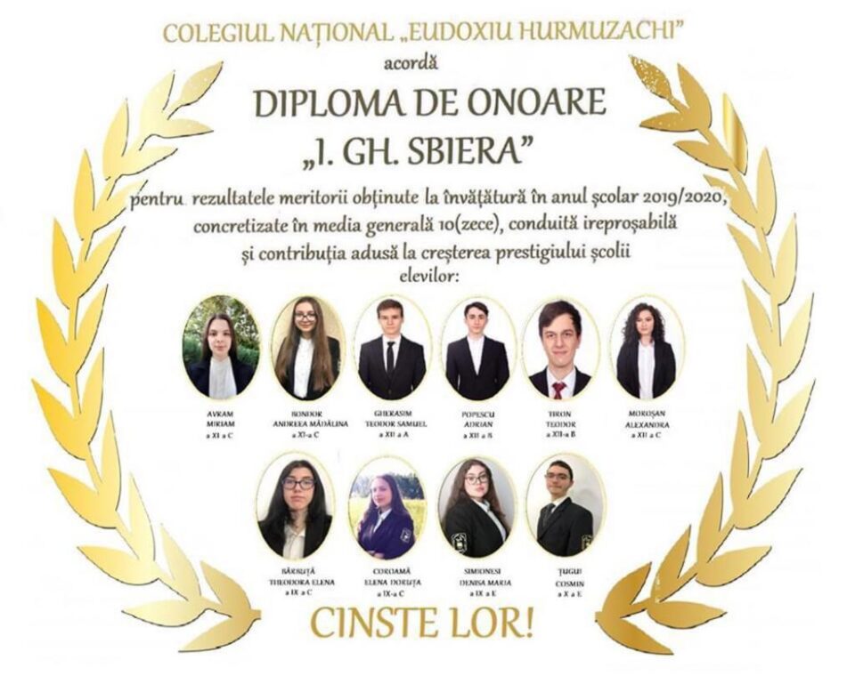 Bilanțul performanței școlare de la Colegiul Național „Eudoxiu Hurmuzachi” din Rădăuți, la final de an școlar 2019-2020