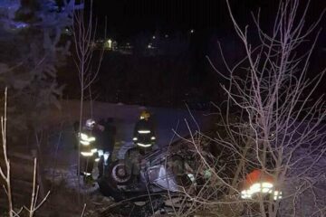 Mașina în care se aflau cei doi soți