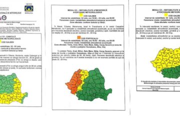 Avertizare cod galben de ploi si grindina