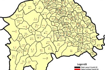 Harta Cazuri Covid - iulie 2020