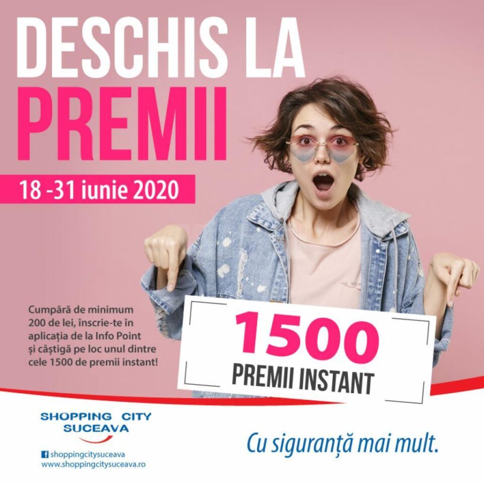 În perioada 18 – 31 iulie 2020, Shopping City Suceava răsplătește alegerile de cumpărături inspirate cu 1500 de premii instant