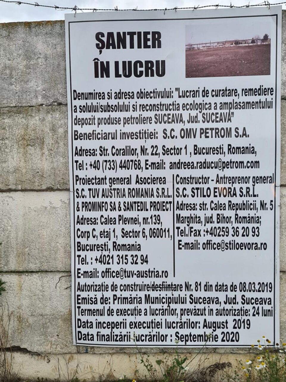 Panou lucrări sediu Petrom