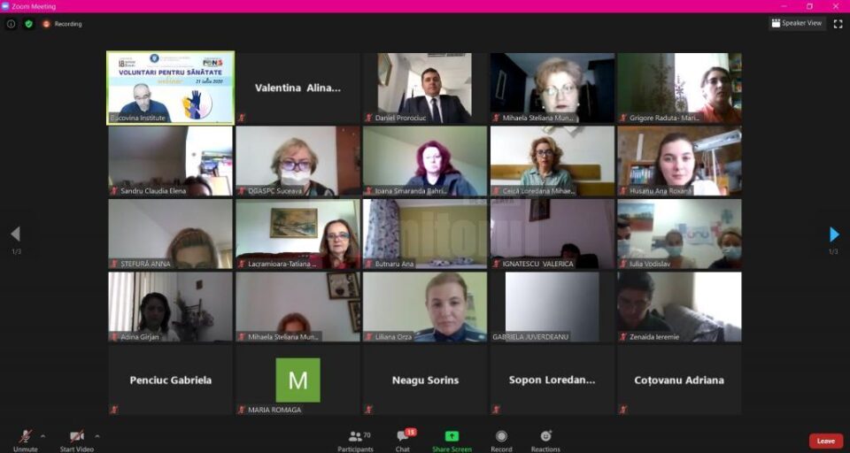 Proiecte și activități de voluntariat prezentate în cadrul conferinței online „Voluntari pentru sănătate”
