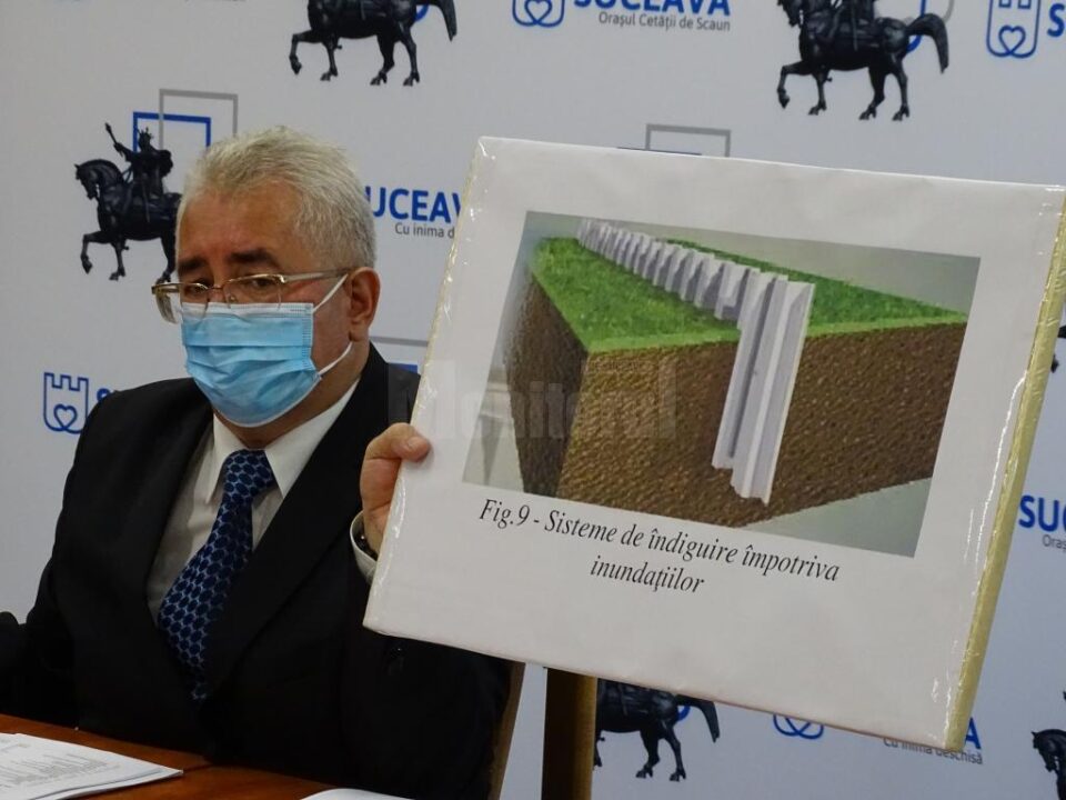 Primarul Ion Lungu a prezentat cele trei soluții propuse de specialiști pentru consolidarea malului pe care se amenajează noua zonă de agrement a Sucevei 2