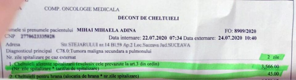 Decontul dat de unitatea medicală