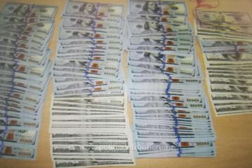 Dolari confiscați din cabina camionului unui ucrainean