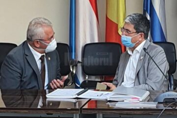 Primarul Ion Lungu în discuții cu ministrul Marcel Boloș, la Ministerul Fondurilor Europene