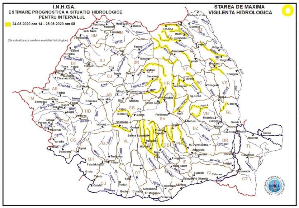 Atenționare de la Apele Române Atenționare de la Apele Române