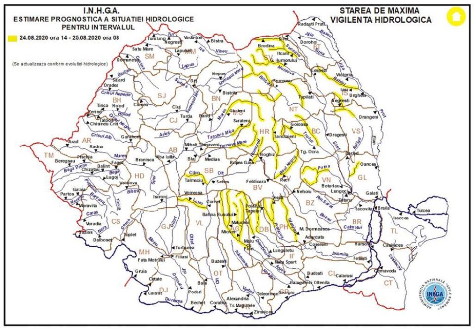 Atenționare de la Apele Române Atenționare de la Apele Române