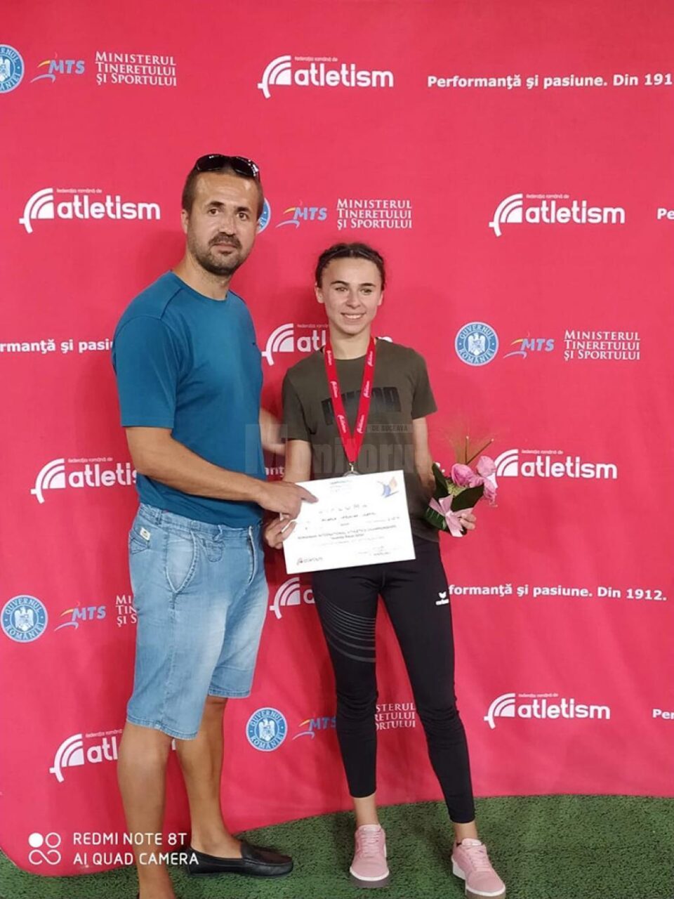 Angelica Olenici și antrenorul Radu Munteanu