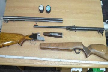 Armele de vânătoare descoperite de câinele polițist Abay