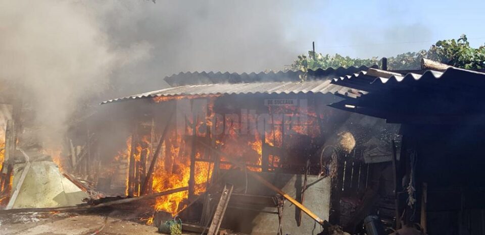 Incendiul a cuprins mai multe anexe ale gospodăriei