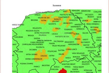 Harta judetului - rata infectarilor