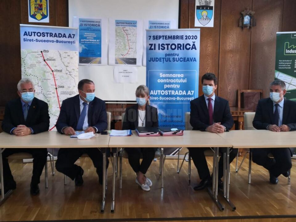 Flutur anunță că s-a semnat contractul pentru Autostrada A7. „Este o zi istorică pentru județul Suceava”