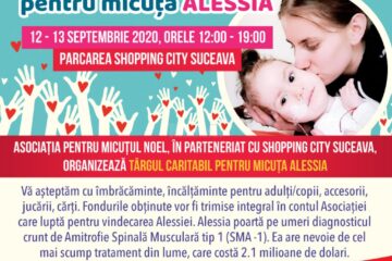 Târg caritabil pentru micuța Alessia, în parcarea Shopping City Suceava
