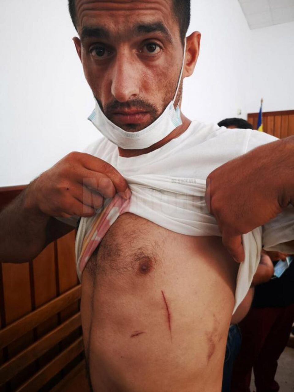 Cătălin Rîpă, unul dintre inculpați, care susține că a fost el agresat inițial