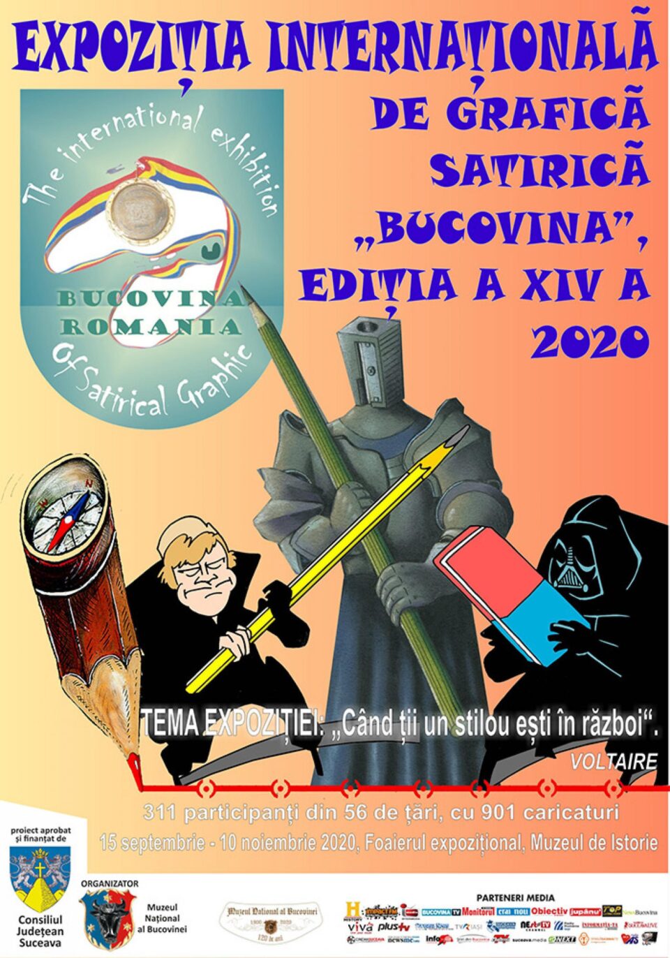 Expoziția Internațională de Grafică Satirică BUCOVINA, deschisă în Foaierul Muzeului de Istorie