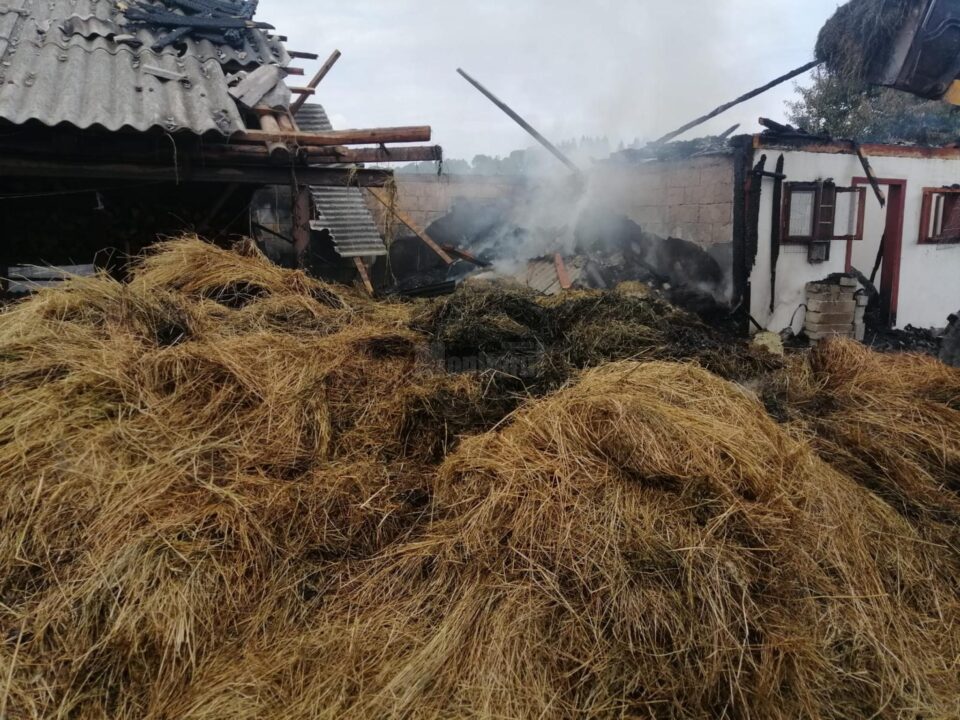 Incendiul a cuprins anexele, distrugand o mare cantitate de furaje uscate Incendiul a cuprins anexele, distrugand o mare cantitate de furaje uscate