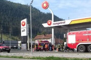Benzinăria în care a avut loc explozia