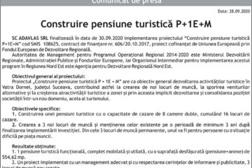 Construire pensiune turistică P+1E+M