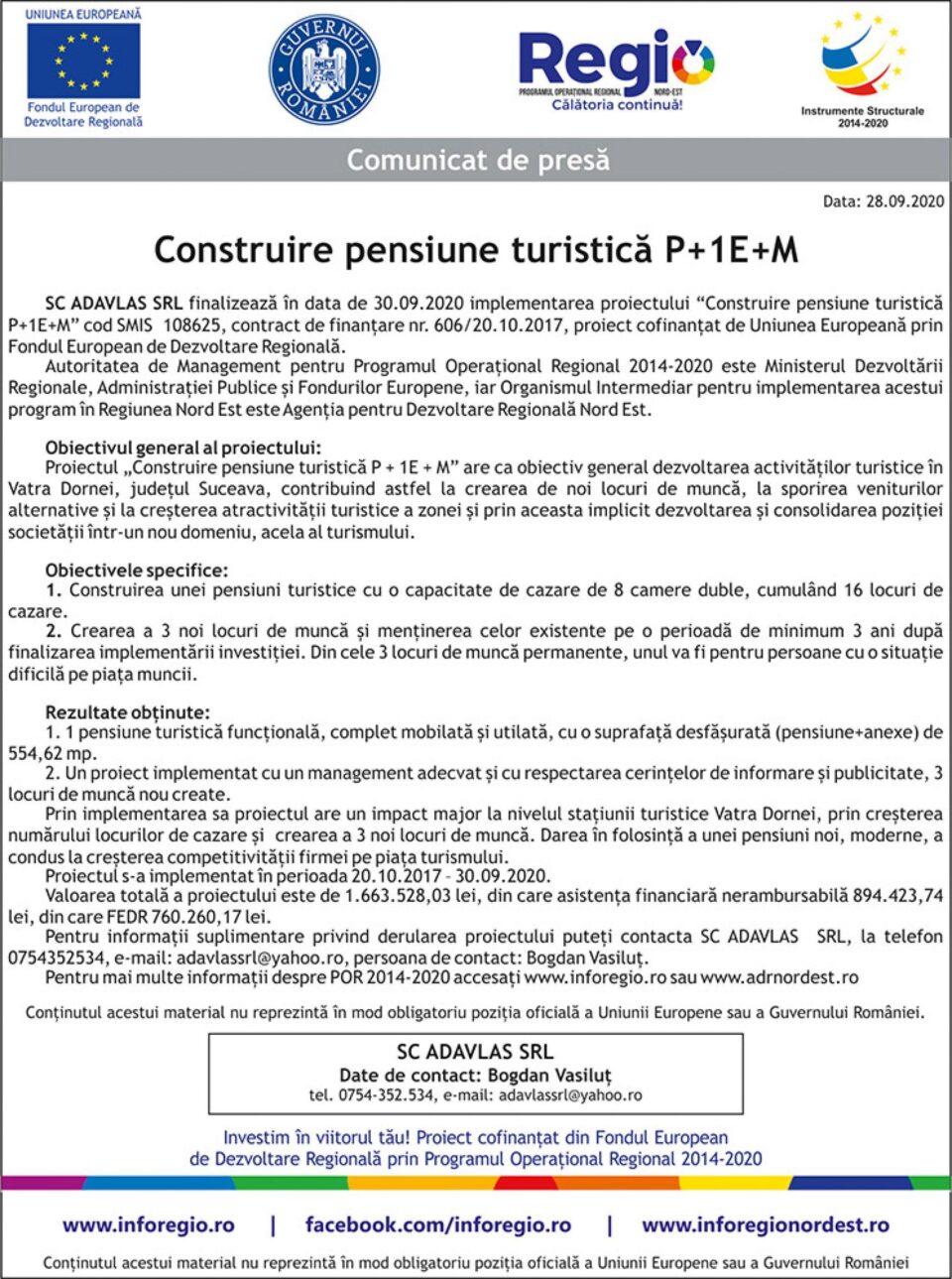 Construire pensiune turistică P+1E+M