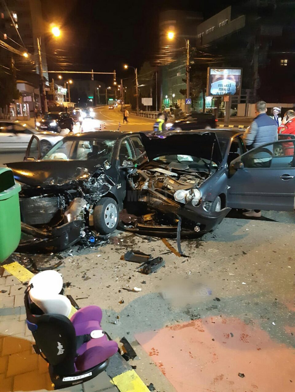 Accidentul petrecut miercuri seară în intersecția din fața Primăriei municipiului Suceava
