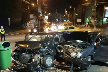 Accidentul petrecut miercuri seară în intersecția din fața Primăriei municipiului Suceava