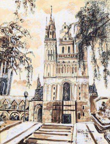 Catedrala din Angers (Franța), 34 x 43 cm, tehnică mixtă