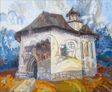 Biserica Pătrăuți, 50 x 60 cm, ulei pe pânză