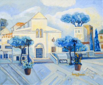 Piața Domului din Ravello (Italia), 50 x 60 cm, ulei pe pânză