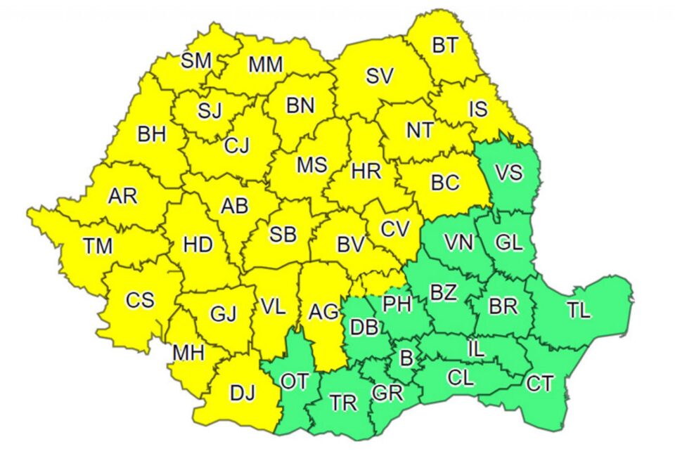 Cod galben 5 și 6 octombrie